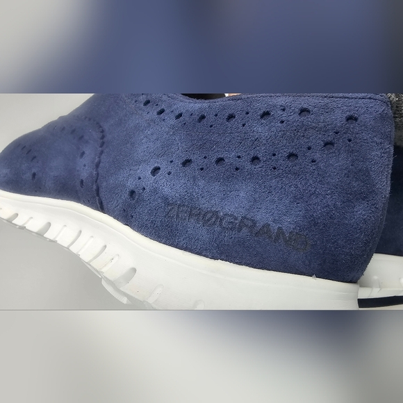 Cole Haan Zerogrand Wingtip Women's Blue Suede Leather Shoes Size 7B Excellent - Picture 11 of 16